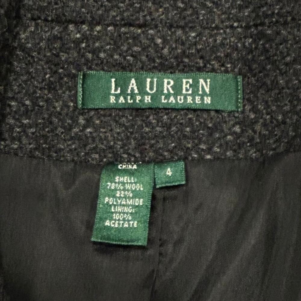 Lauren Ralph Lauren Charcoal Wool Blend Button Blazer Jacket Women's Size 4 - Picture 8 of 11